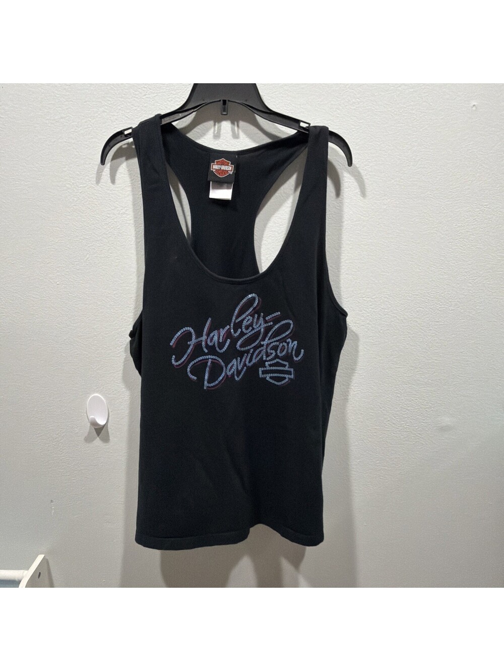 Women Harley Davidson Racerback Tank Top Sz L 100% Cotton